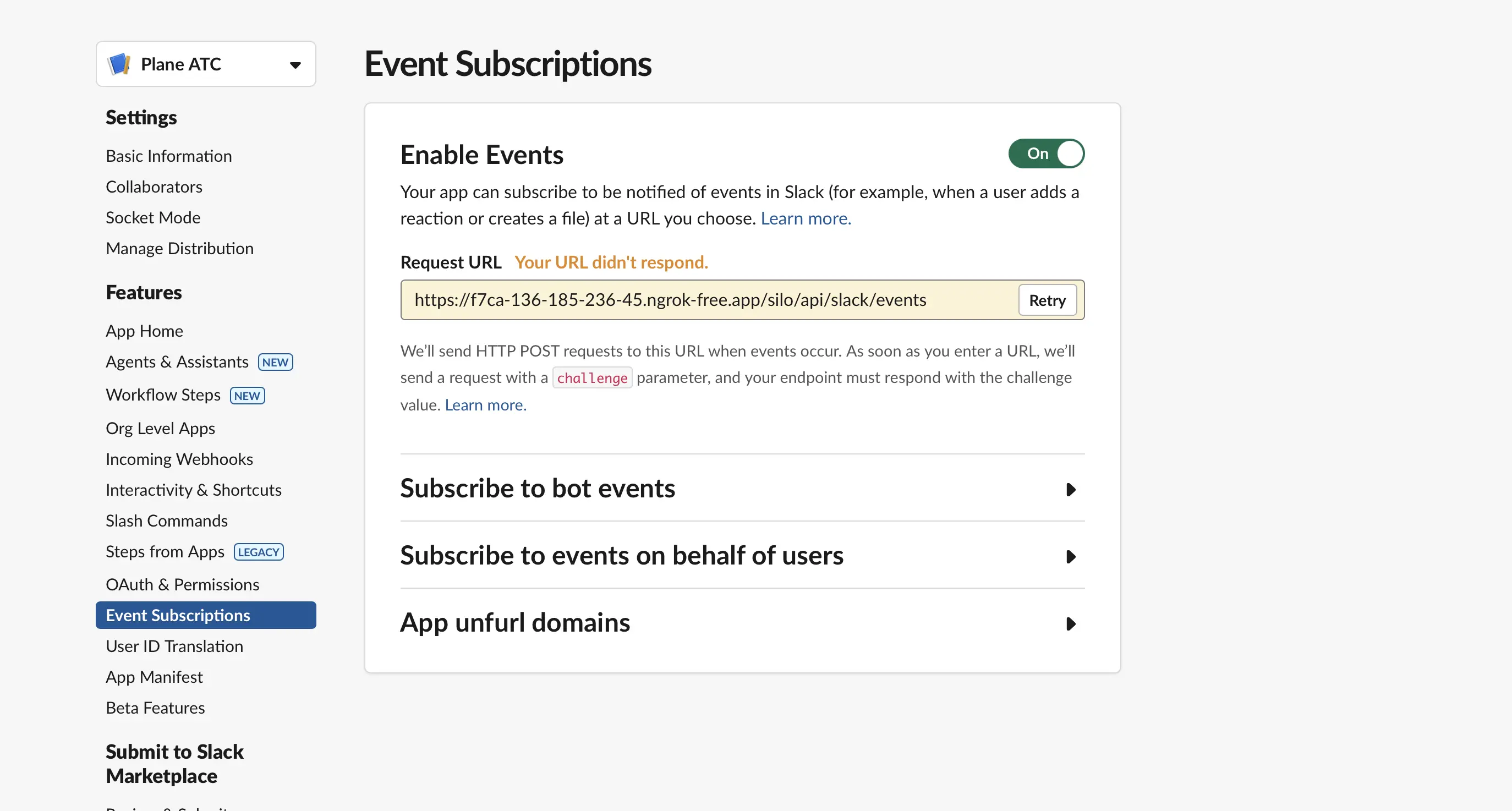 Event subscriptions